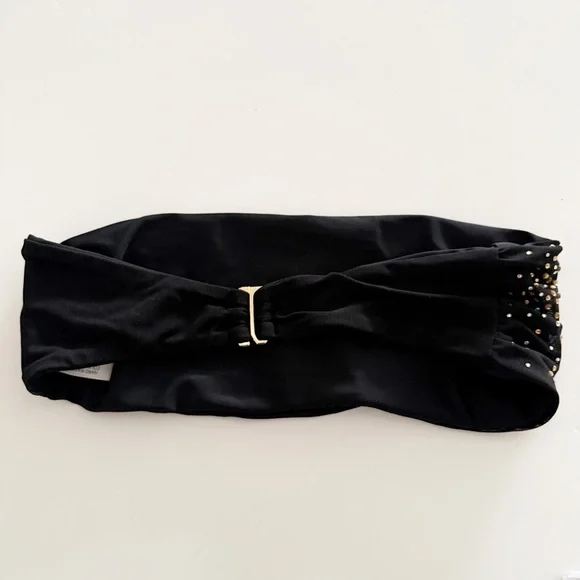 NEW Beach Riot Kelsey Black Rhinestone Bikini Top Size XS - Picture 6 of 7